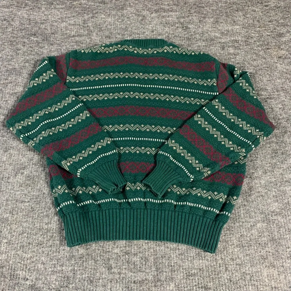 VTG American Eagle Sweater Mens Medium Green‎ Fair Isle Nordic Outdoors USA 90s